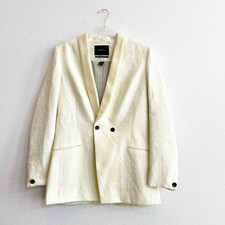Maison Scotch Women’s Yellow Jacquard Blazer Double Breasted Yellow 3 (l)