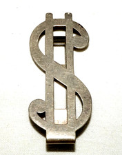 Vintage US Sterling Silver Dollar Sign Money Clip by Swank TuD