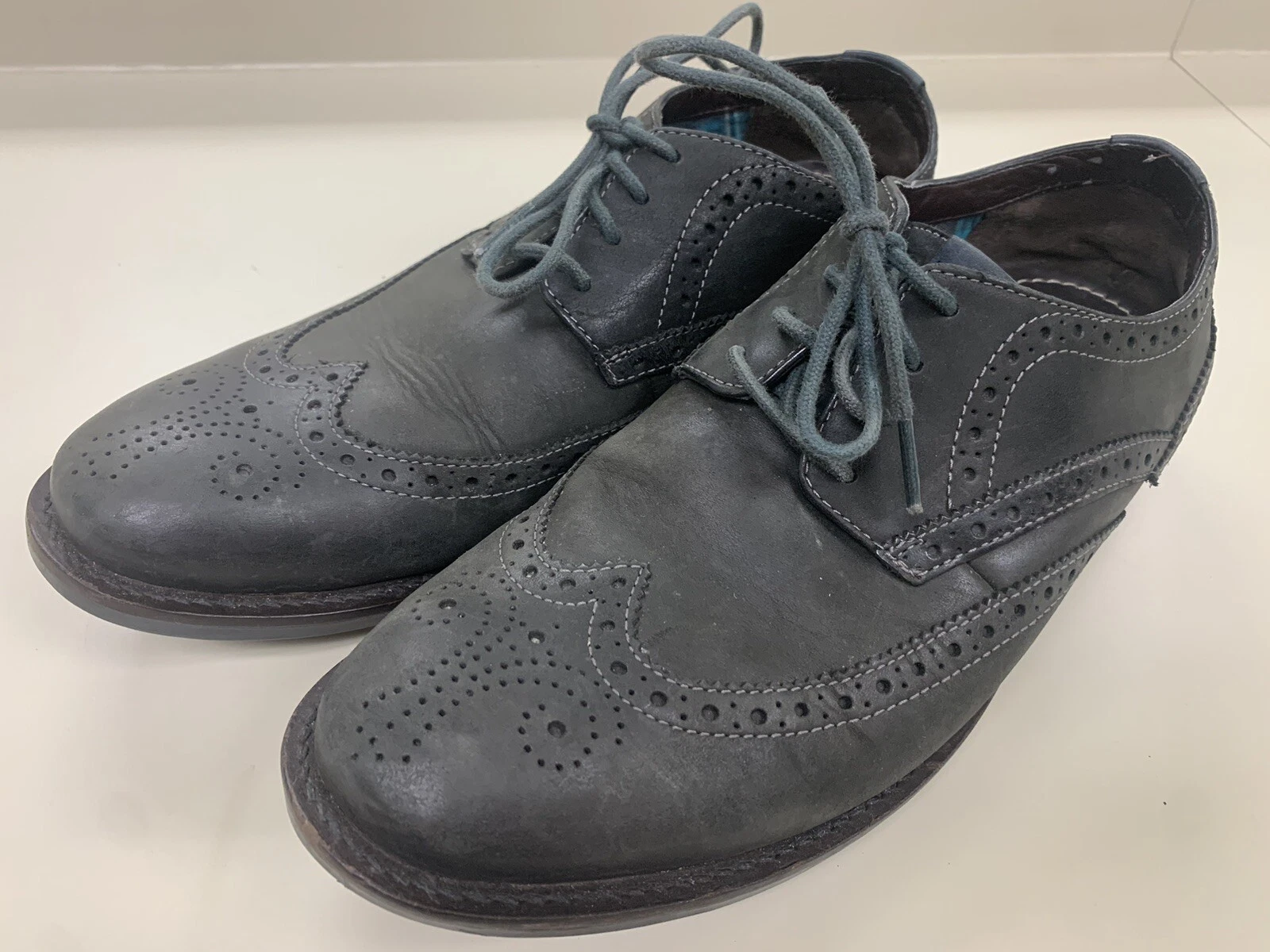 Scarpe Oxford Clarks Garnet Limit 67524 Wingtip grigio scuro pelle uomo 9 M