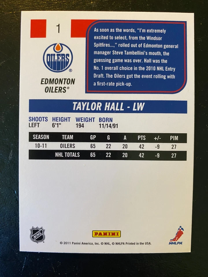 Taylor Hall 2011-12 Score Season Highlight #1 Edmonton Oilers - Image 2 of 2