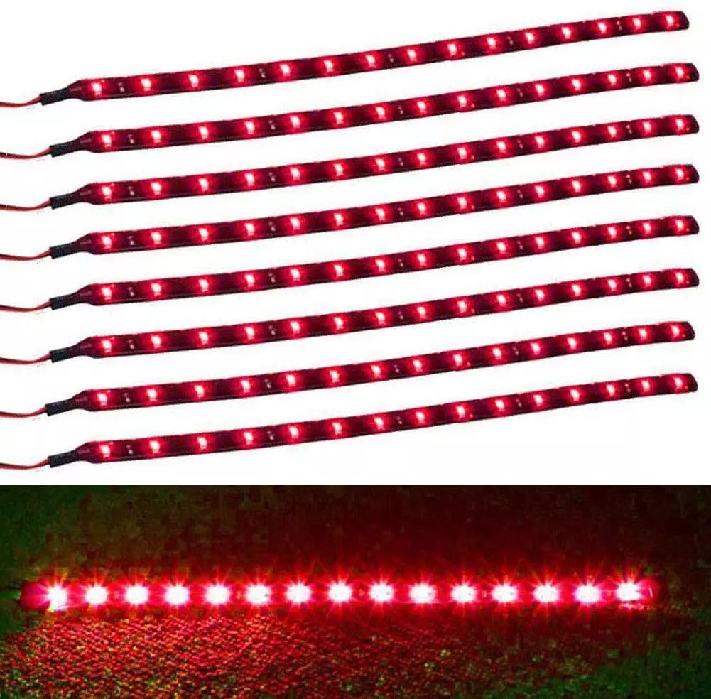 At øge Med venlig hilsen dash Red Led Strip Lights for Cars 8pcs 12V Super Bright Flexible Waterproof |  eBay