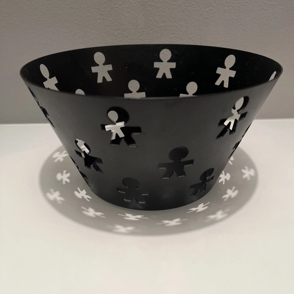 "Frutero Alessi Girotondo King Kong Italia borde perforado negro grande 5""x9""" Foto 2 de 4