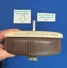 605960 65978 MILLER RHEOSTAT 34 OHM 300W OHMITE BIG BLUE 400D CC 401 DXQ 600 DX