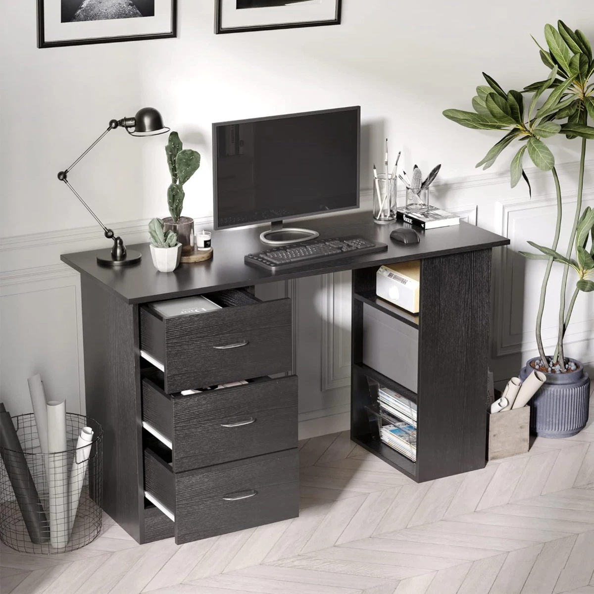 120cm online black desk