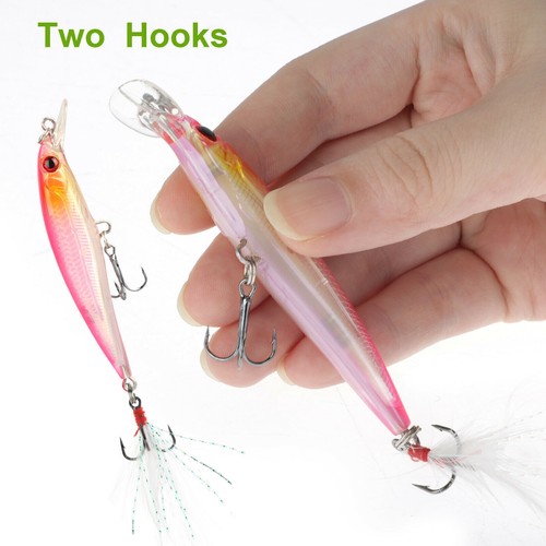 10 Stück Set Arten Angelköder Crankbaits Haken Lachsköder Tackle Crank Kit - Bild 6 von 8