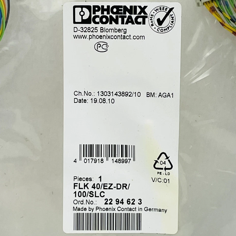 Phoenix Contact FLK 40/EZ-DR/100/SLC IDC/FLK Socket Strip 40-Pin 1 Meter SLC 500 - Image 2 of 3