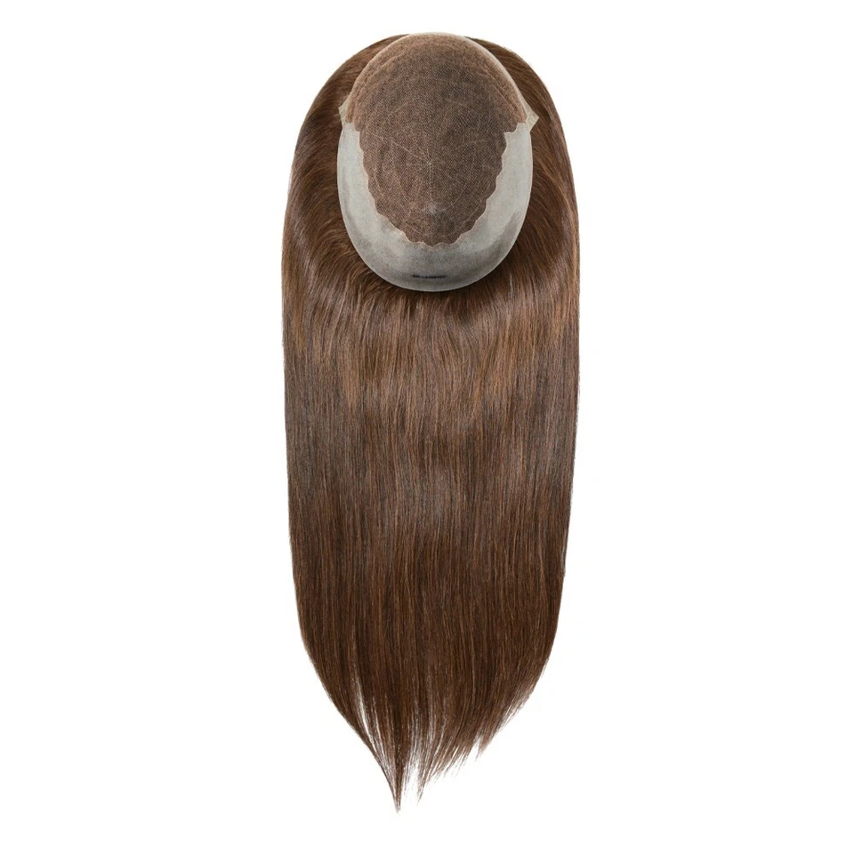 Topper feminino cabelo humano renda francesa peças 7x9 cabelo liso 16"" Q6L #L2 - Imagem 4 de 4