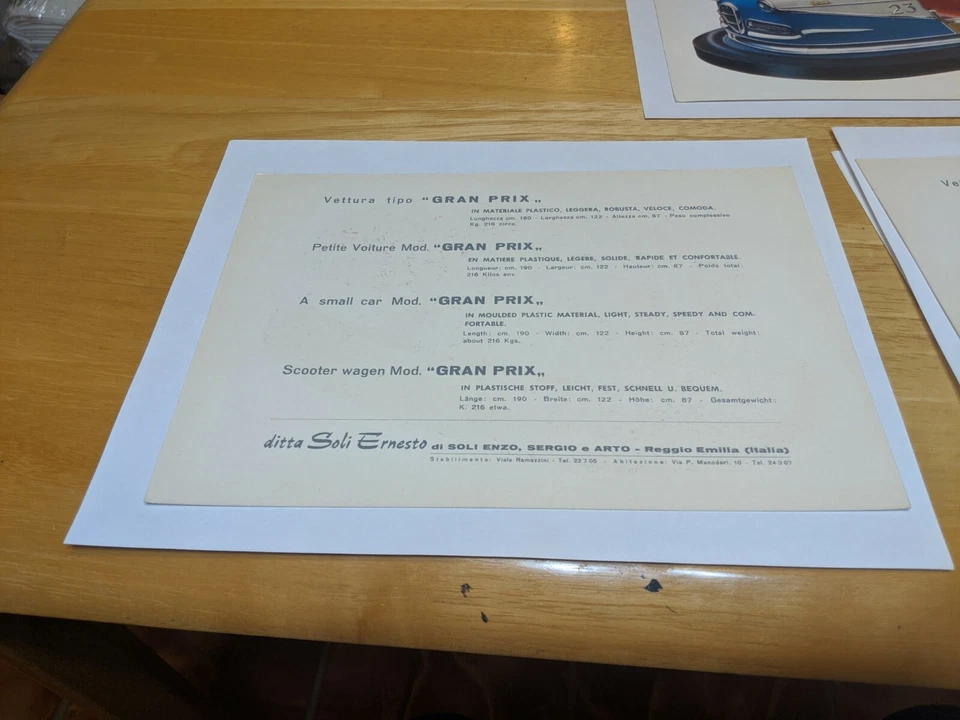 Soli бампер автомобили оригинальный продавец фото карты ditta Soli Ernesto скутеры РЕДКАЯ - Изображение 3 из 4