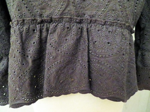 Elie Tahari Embroidered Fringed Brown Cotton Jacket Coat Blazer Duster Sz M $398 - Picture 9 of 10