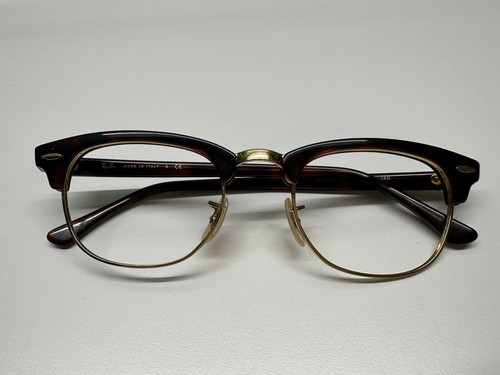 Ray-Ban RB 5154 2372 Brown Gold Horn Rimmed Eyeglasses 49-21 140 FRAMES ONLY - Picture 8 of 9