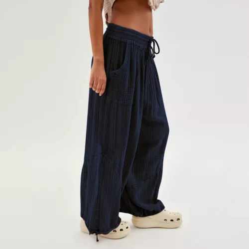 Women's Cargo Pants Baggy Wide Leg Loose High Waist Pockets Sweatpants Trousers - Picture 24 of 48