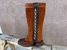 POLAINAS CHARRAS, COWBOY CHAPS, WESTERN SADDLE HORSE RIDING SHORT CHAPS,