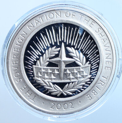 2002 US Shawnee Creek Indian Tribe CHIEF TECUMSEH Proof Silver $1