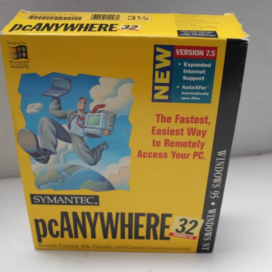 Vintage SYMANTEC PC ANYWHERE 32 Version 7.5 Windows 95 NT 3.1 DOS - Image 2 of 4