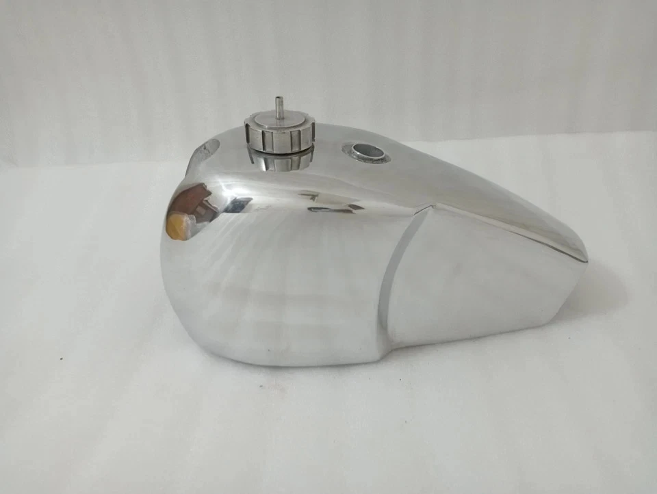 Triumph TR 20 Tiger Cub 200 Trial Pre 1970 Aluminum Polish Fuel Gas Tank + Cap Foto 2 de 4