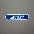 Blue/White Porcelain "CAFETERIA" Sign Vintage? 10x2.5”