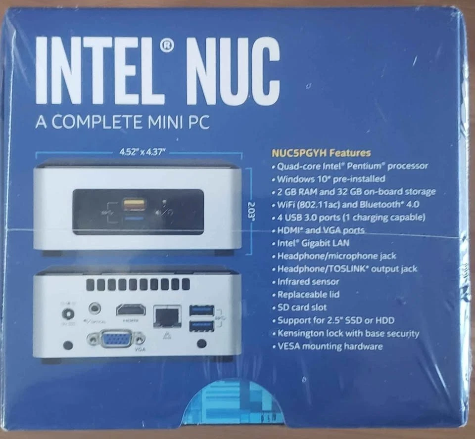 NEW Intel NUC Mini PC NUC5PGYH0AJ Pentium Quad-Core Computer Sealed - Image 3 of 4