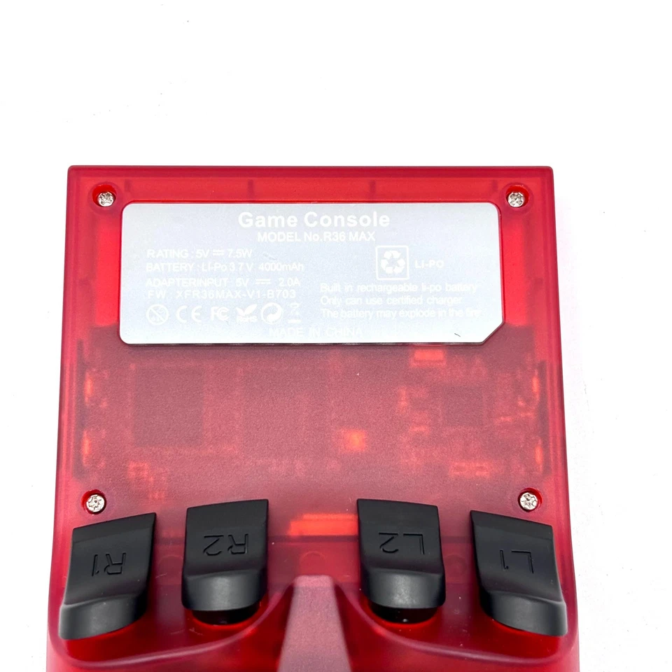 Consola portátil estilo retro código abierto - transparente roja R36Max Foto 4 de 4