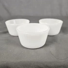 Set Of 3 Vintage Glassbake 4-5 oz Milk Glass Custard Cups  Oven