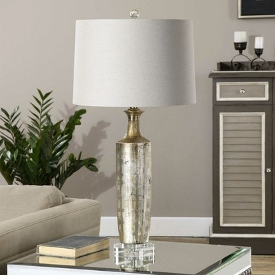 UTTERMOST 27094-1 VALDIERI METALLIC BRONZE GLAZE TEXTURED CERAMIC TABLE LAMP