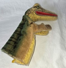 Vintage 1960's Original STEIFF Hand Puppet GATY the ALLIGATOR 10" Mohair w tag