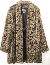 NWOT MARVIN RICHARDS Vintage Leopard Faux Fur Swing Coat Cheetah Print Size XS