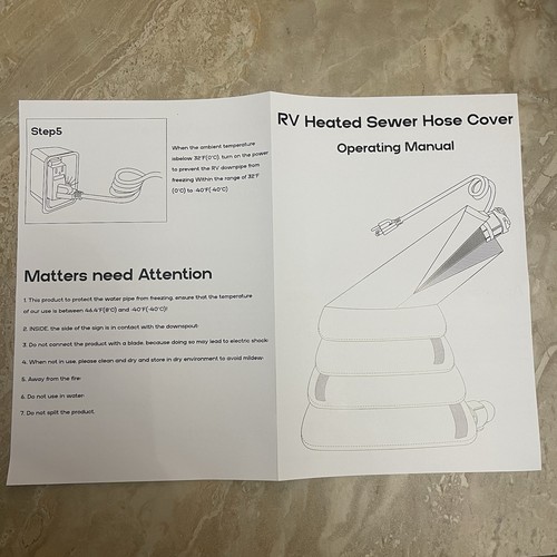 15FT RV Heated Sewer Hose Cover NEW Blue - Picture 5 of 6