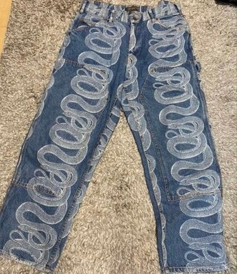 Supreme x Hysteric Glamour Collabo Snake Double Knee Denim Pants