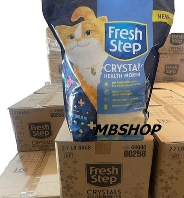 4 bags Fresh Step Crystals Health Monitor Cat Litter Unscented 7 lb ea 28 Total