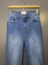 Revice Jeans Womens 28 Blue High Rise Star Patch Straight Raw Hem Denim
