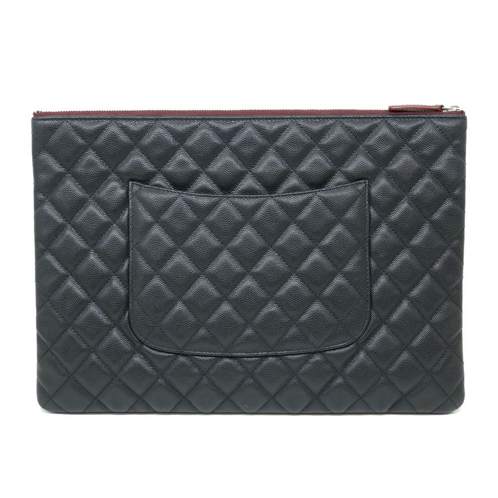 CHANEL カンスケ CHANEL Classic Large Silver Tone Black Clutch 133720083 | eBay