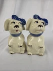 Shawnee Pottery Mugsy Dogs 1940’s Ceramic Large Salt And Pepper Shakers 5" Tall