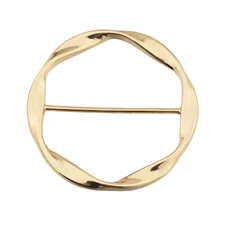 Round Twisted Circle Silk Scarf Ring Brooch for Women Girls Minimalist Shawl ...