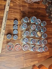 Lot of 22 Clean Empty Gerber Glass Baby Food Jars W/Metal Lids 1980s USA Storage