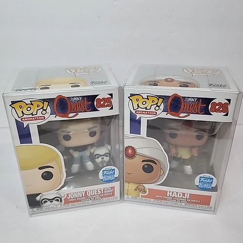 2020 Funko Pop! Animation Vinyl #825 Jonny Quest w Bandit & #826 Hadji Funko Exc