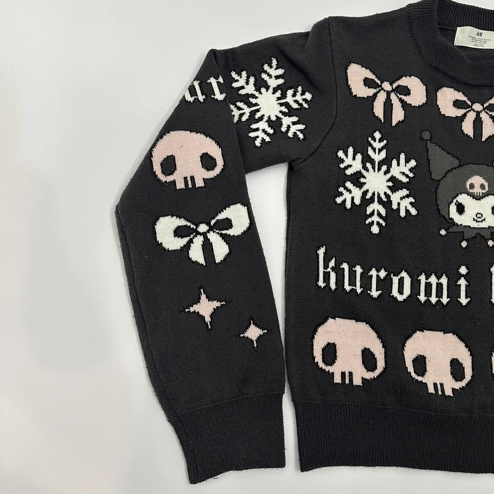 Suéter tejido H&M Kuromi para niña talla 16-18 gris oscuro Foto 4 de 4