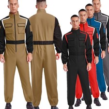 Men Jumpsuit Carnivals Workwear Birthday Bodysuit Mechanic One Piece Boilersuit