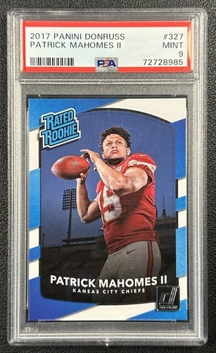 PATRICK MAHOMES II PSA 9 2017 PANINI DONRUSS #327 RATED ROOKIE RC CHIEFS 985