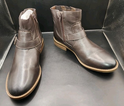 Clarks Collection Dark Brown Leather Ankle Boots - Camzin LoopSize 7 ...