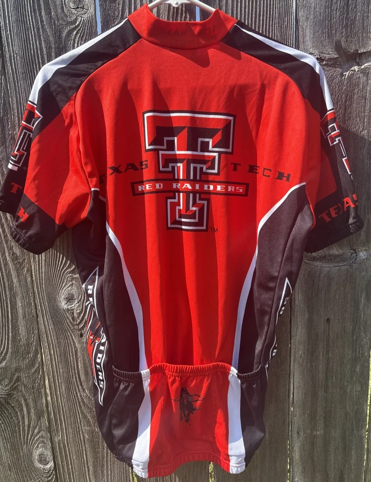 Texas Tech Red Raiders NCAA Vintage 90s Big 12 Full Zip Cycling Jersey Size L - Image 3 of 3