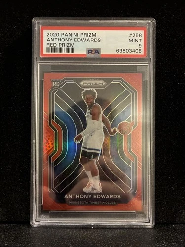 2020-21 Panini Prizm Anthony Edwards #258 RC Rookie Red /299 PSA 9