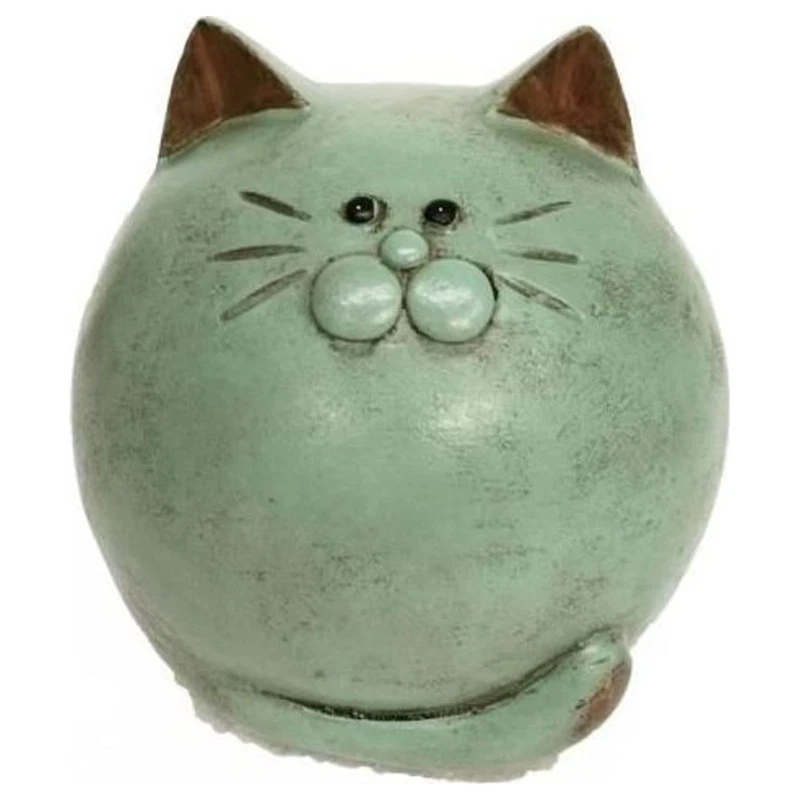 Gatto Verde in Resina 15 cm Soprammobile Statuetta Arredo Casa Idea Regalo, fotografia 9 di 9