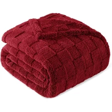 Blanket Soft Fleece Warm Checkered Throw Blanket for All Season King Queen Twin