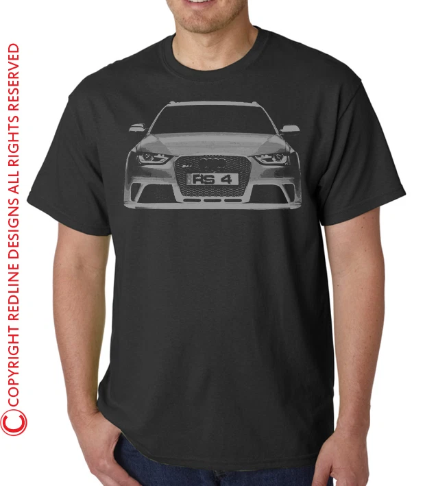 Mens Audi RS4 Organic Cotton T-Shirt Car Eco Friendly Clothing