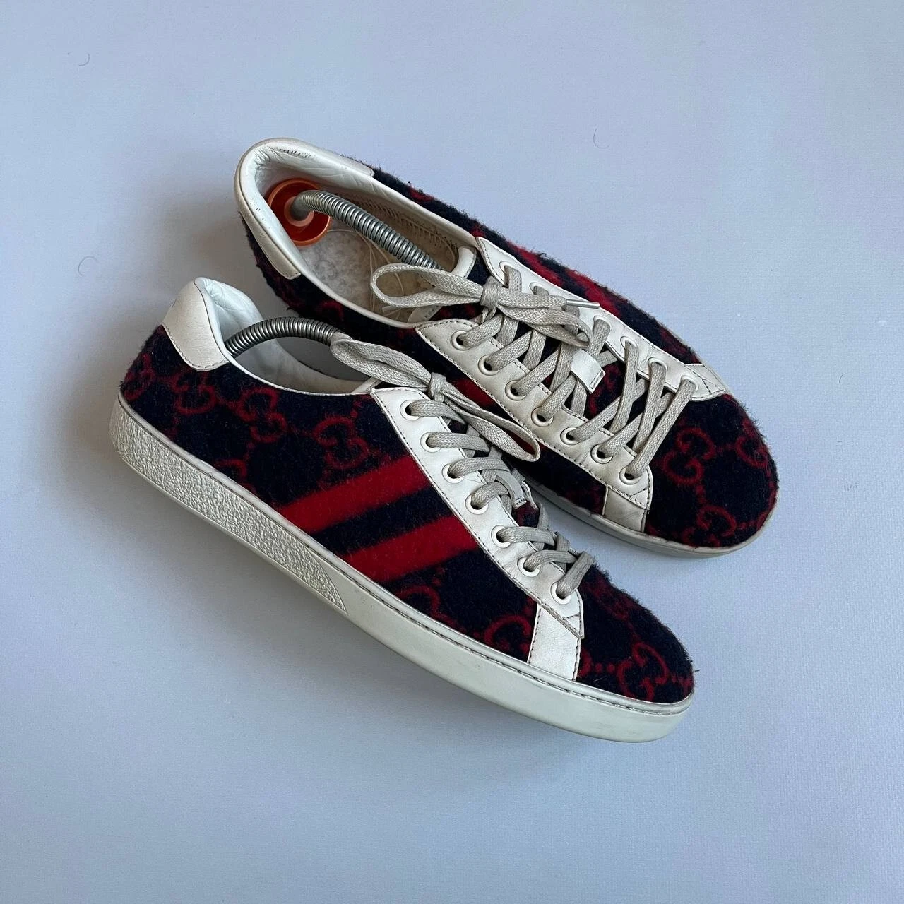 Baskets basses en laine Gucci GG Ace rouge/bleu taille 42