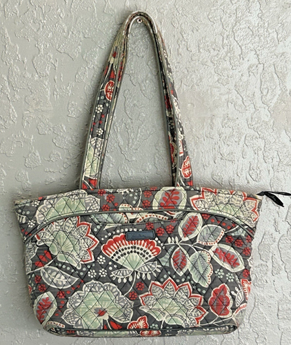 Vera Bradley Nomadic Floral Mandy Tote Handbag Retired Design 2016 Zip Closure