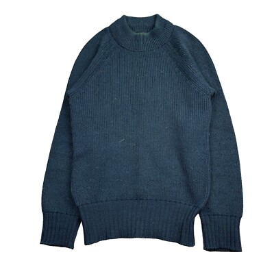 Vintage Peter Storm Sweater Mens Small Blue Super Oiled Wool Knit 