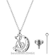 Pet Cremation Necklace Dog Urn Memorial Keepsake Pendant for Animal Ashes Chain