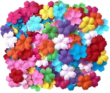 Handmade 100 Pcs Mulberry Paper Sakura Cherry Flowers 30X30Mm Scrapbooking Weddi