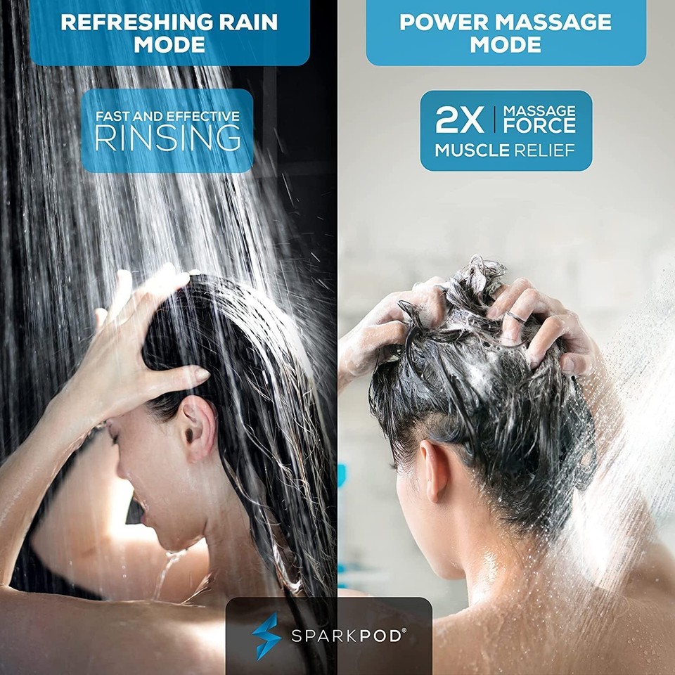 SparkPod High Pressure Handheld 6`` Shower Head Chrome NUOVO eBay